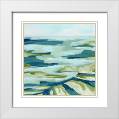 Blue Delta II White Modern Wood Framed Art Print with Double Matting by Vess, June Erica