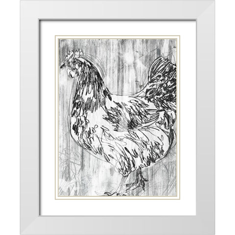 Barnwood Flock IV White Modern Wood Framed Art Print with Double Matting by Vess, June Erica