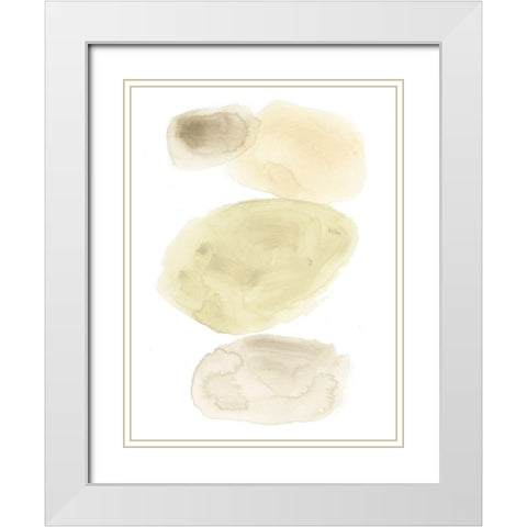 Stone Flow II White Modern Wood Framed Art Print with Double Matting by Vess, June Erica