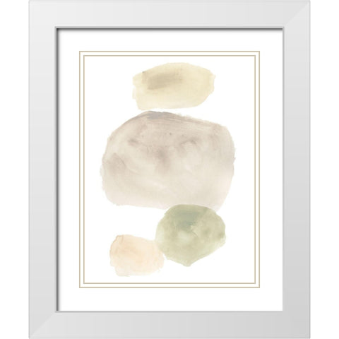 Stone Flow III White Modern Wood Framed Art Print with Double Matting by Vess, June Erica