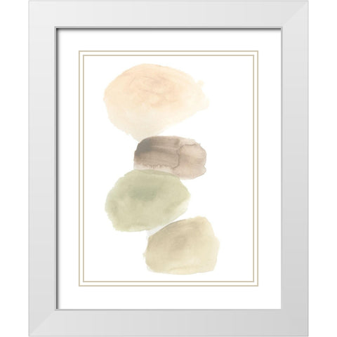 Stone Flow IV White Modern Wood Framed Art Print with Double Matting by Vess, June Erica