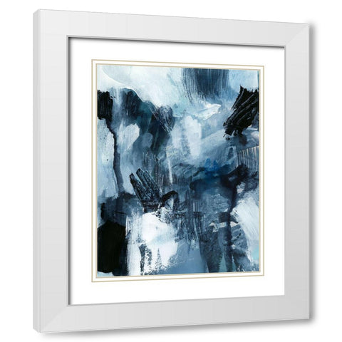 Composition in Blue I White Modern Wood Framed Art Print with Double Matting by Barnes, Victoria