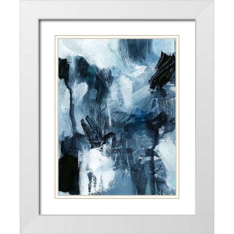 Composition in Blue I White Modern Wood Framed Art Print with Double Matting by Barnes, Victoria