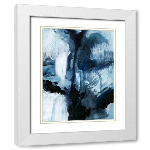 Composition in Blue IV White Modern Wood Framed Art Print with Double Matting by Barnes, Victoria