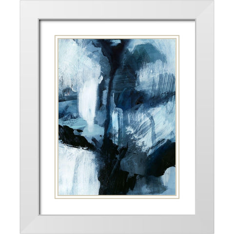 Composition in Blue IV White Modern Wood Framed Art Print with Double Matting by Barnes, Victoria