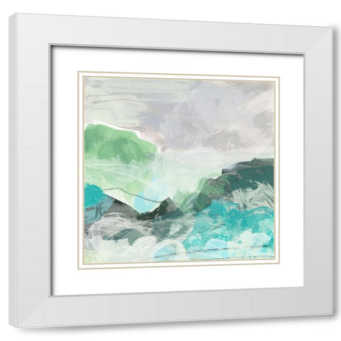 Ocean Hillside I White Modern Wood Framed Art Print with Double Matting by Vess, June Erica