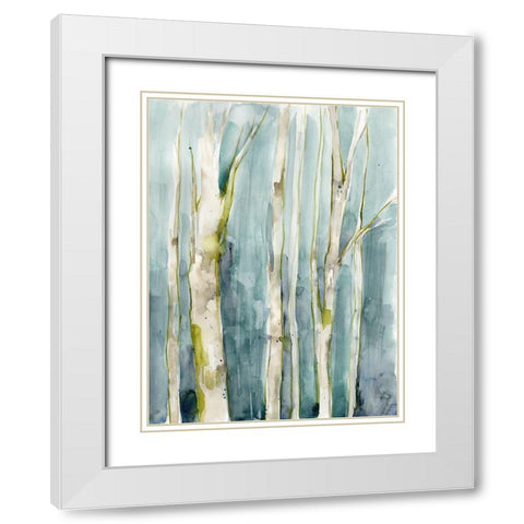 Treeline Watercolor II White Modern Wood Framed Art Print with Double Matting by Goldberger, Jennifer