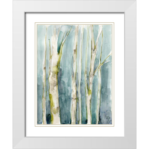 Treeline Watercolor II White Modern Wood Framed Art Print with Double Matting by Goldberger, Jennifer