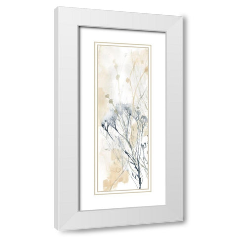 Wildflower Line Contour I White Modern Wood Framed Art Print with Double Matting by Goldberger, Jennifer