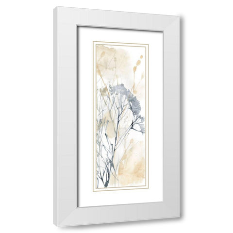 Wildflower Line Contour II White Modern Wood Framed Art Print with Double Matting by Goldberger, Jennifer