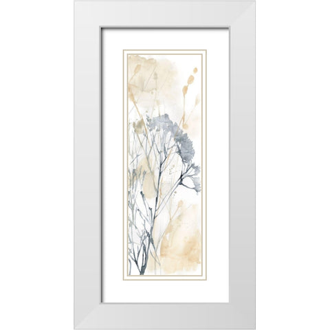 Wildflower Line Contour II White Modern Wood Framed Art Print with Double Matting by Goldberger, Jennifer