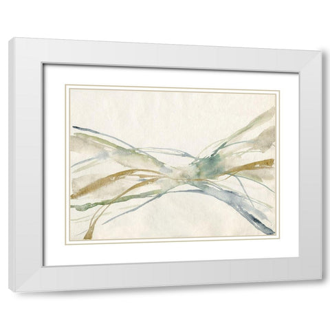 Watercolor Waves II White Modern Wood Framed Art Print with Double Matting by Goldberger, Jennifer