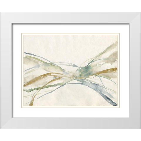 Watercolor Waves II White Modern Wood Framed Art Print with Double Matting by Goldberger, Jennifer