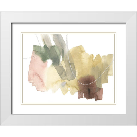 Warm Occurences I White Modern Wood Framed Art Print with Double Matting by Goldberger, Jennifer