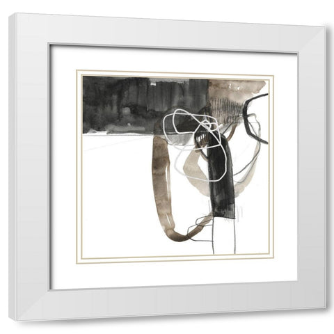 Interlocked I White Modern Wood Framed Art Print with Double Matting by Goldberger, Jennifer