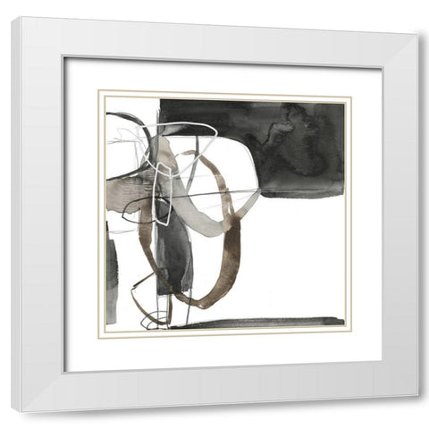 Interlocked II White Modern Wood Framed Art Print with Double Matting by Goldberger, Jennifer