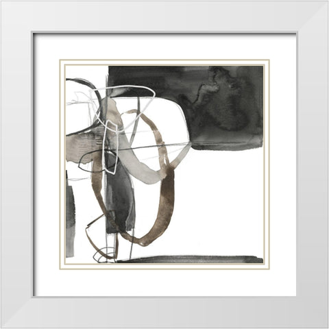 Interlocked II White Modern Wood Framed Art Print with Double Matting by Goldberger, Jennifer