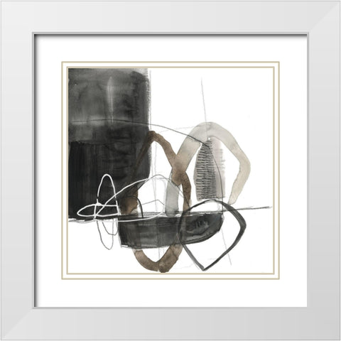 Interlocked IV White Modern Wood Framed Art Print with Double Matting by Goldberger, Jennifer