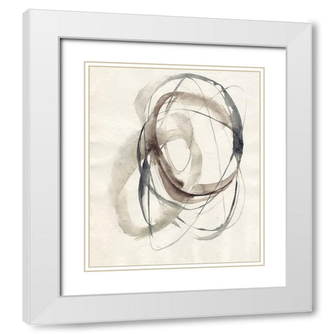 Spiral Hoops I White Modern Wood Framed Art Print with Double Matting by Goldberger, Jennifer