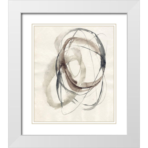 Spiral Hoops I White Modern Wood Framed Art Print with Double Matting by Goldberger, Jennifer