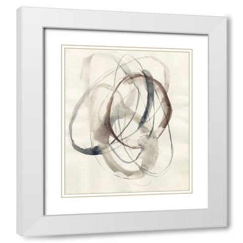 Spiral Hoops II White Modern Wood Framed Art Print with Double Matting by Goldberger, Jennifer
