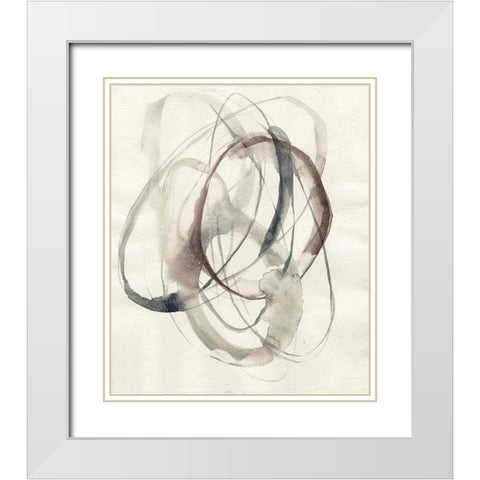 Spiral Hoops II White Modern Wood Framed Art Print with Double Matting by Goldberger, Jennifer