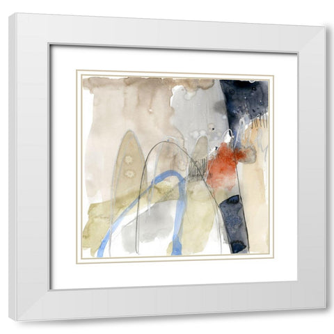 Abstract Coordinates IV White Modern Wood Framed Art Print with Double Matting by Goldberger, Jennifer