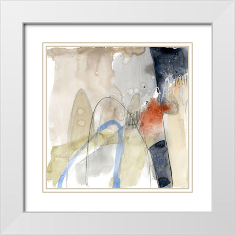 Abstract Coordinates IV White Modern Wood Framed Art Print with Double Matting by Goldberger, Jennifer