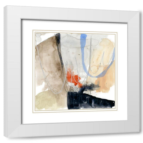 Abstract Coordinates V White Modern Wood Framed Art Print with Double Matting by Goldberger, Jennifer