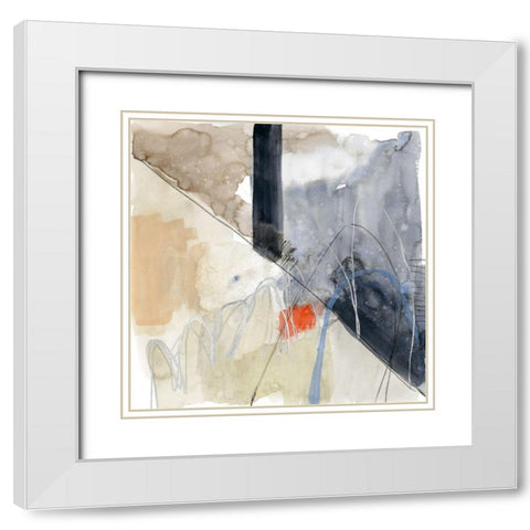 Abstract Coordinates VI White Modern Wood Framed Art Print with Double Matting by Goldberger, Jennifer