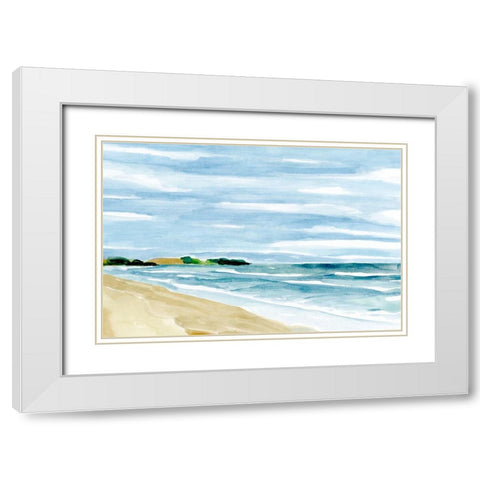 Coastline Calm I White Modern Wood Framed Art Print with Double Matting by Warren, Annie