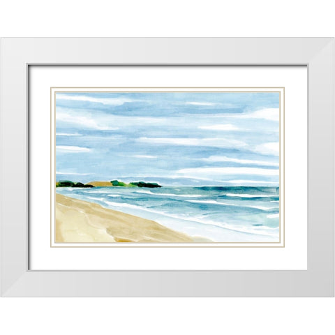 Coastline Calm I White Modern Wood Framed Art Print with Double Matting by Warren, Annie