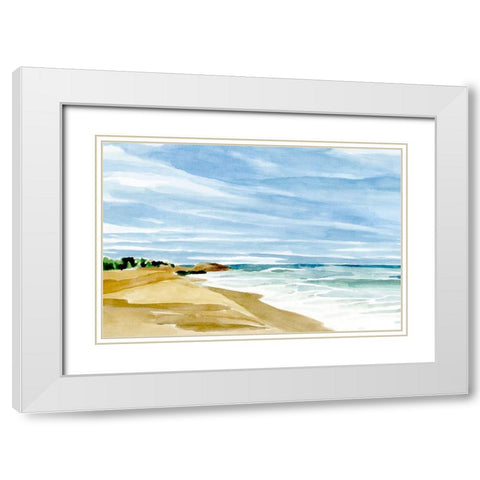 Coastline Calm II White Modern Wood Framed Art Print with Double Matting by Warren, Annie