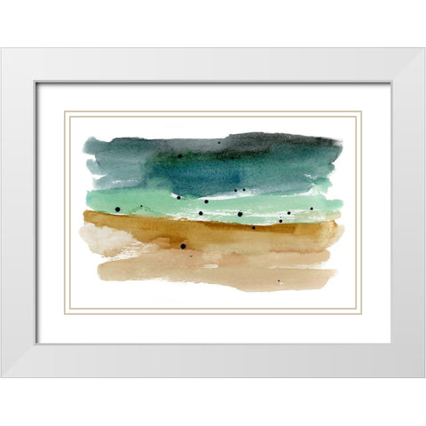 Shoreline Strokes II White Modern Wood Framed Art Print with Double Matting by Warren, Annie