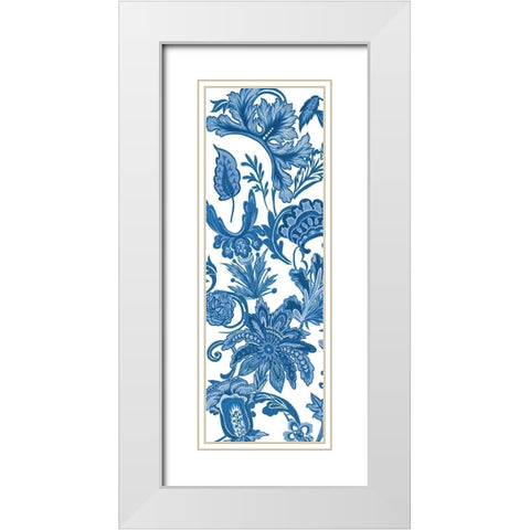 Indigo Chintz V White Modern Wood Framed Art Print with Double Matting by Wang, Melissa