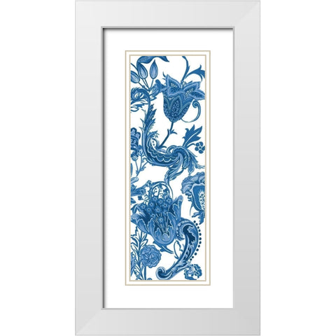 Indigo Chintz VI White Modern Wood Framed Art Print with Double Matting by Wang, Melissa