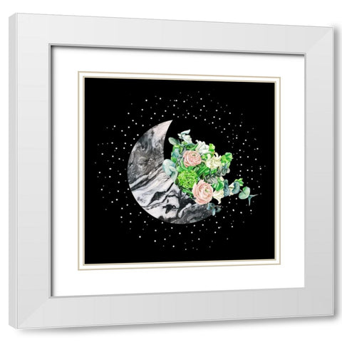 Luna I White Modern Wood Framed Art Print with Double Matting by Wang, Melissa