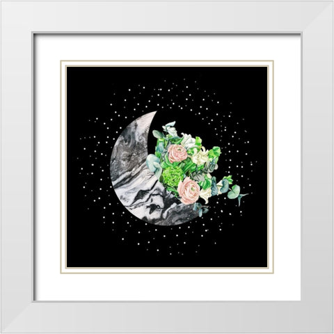 Luna I White Modern Wood Framed Art Print with Double Matting by Wang, Melissa