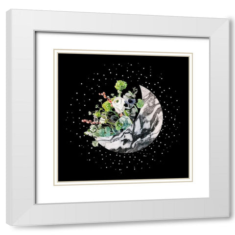 Luna II White Modern Wood Framed Art Print with Double Matting by Wang, Melissa