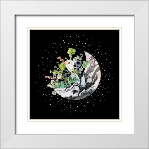 Luna II White Modern Wood Framed Art Print with Double Matting by Wang, Melissa