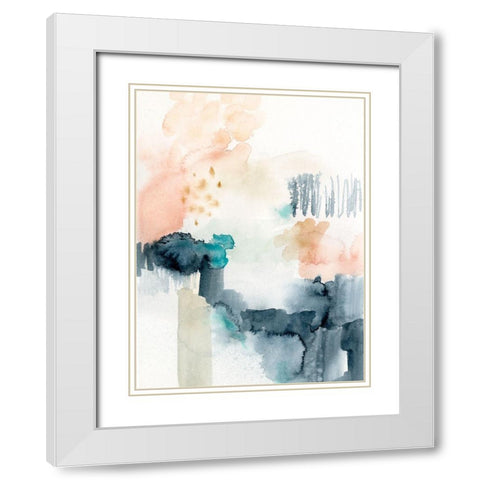 Spring Veil I White Modern Wood Framed Art Print with Double Matting by Barnes, Victoria
