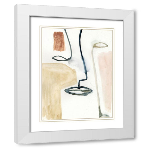 Masque I White Modern Wood Framed Art Print with Double Matting by Barnes, Victoria