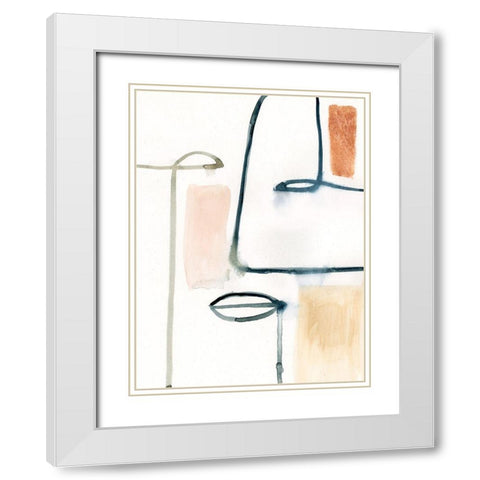 Masque II White Modern Wood Framed Art Print with Double Matting by Barnes, Victoria