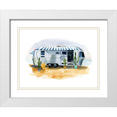 Happy Camper II White Modern Wood Framed Art Print with Double Matting by Warren, Annie