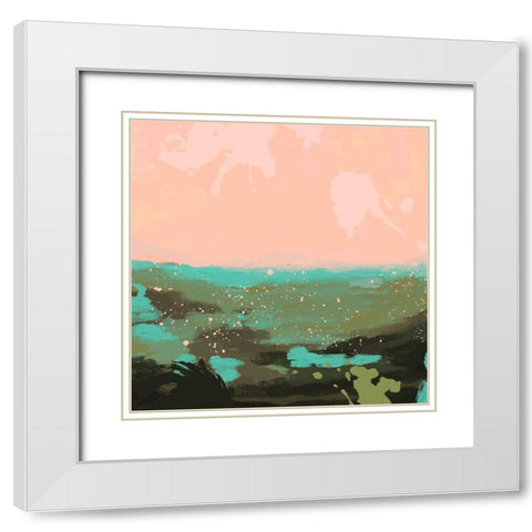 Neon Expanse I White Modern Wood Framed Art Print with Double Matting by Green, Jacob