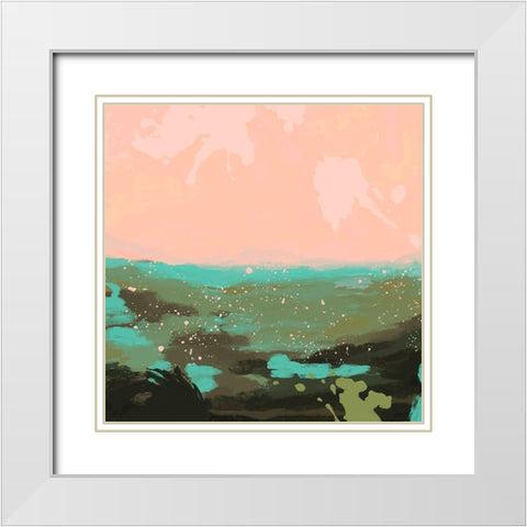 Neon Expanse I White Modern Wood Framed Art Print with Double Matting by Green, Jacob