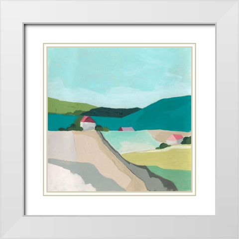 Farm Vista I White Modern Wood Framed Art Print with Double Matting by Vess, June Erica