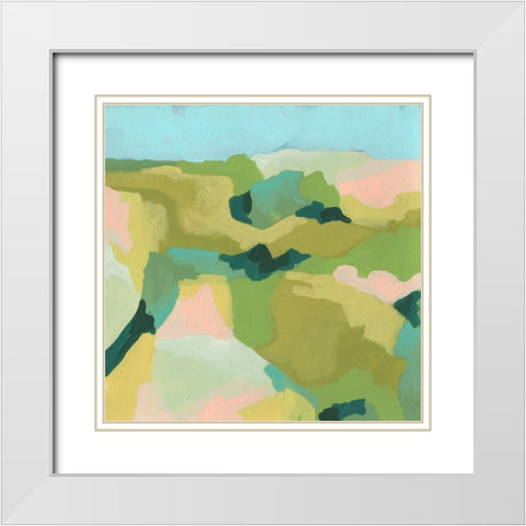 Valley Facets I White Modern Wood Framed Art Print with Double Matting by Vess, June Erica