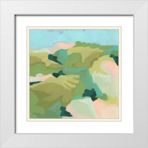 Valley Facets II White Modern Wood Framed Art Print with Double Matting by Vess, June Erica