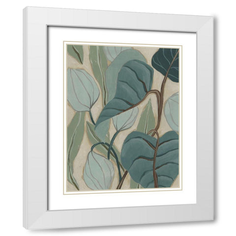 Slate Palms I White Modern Wood Framed Art Print with Double Matting by Vess, June Erica